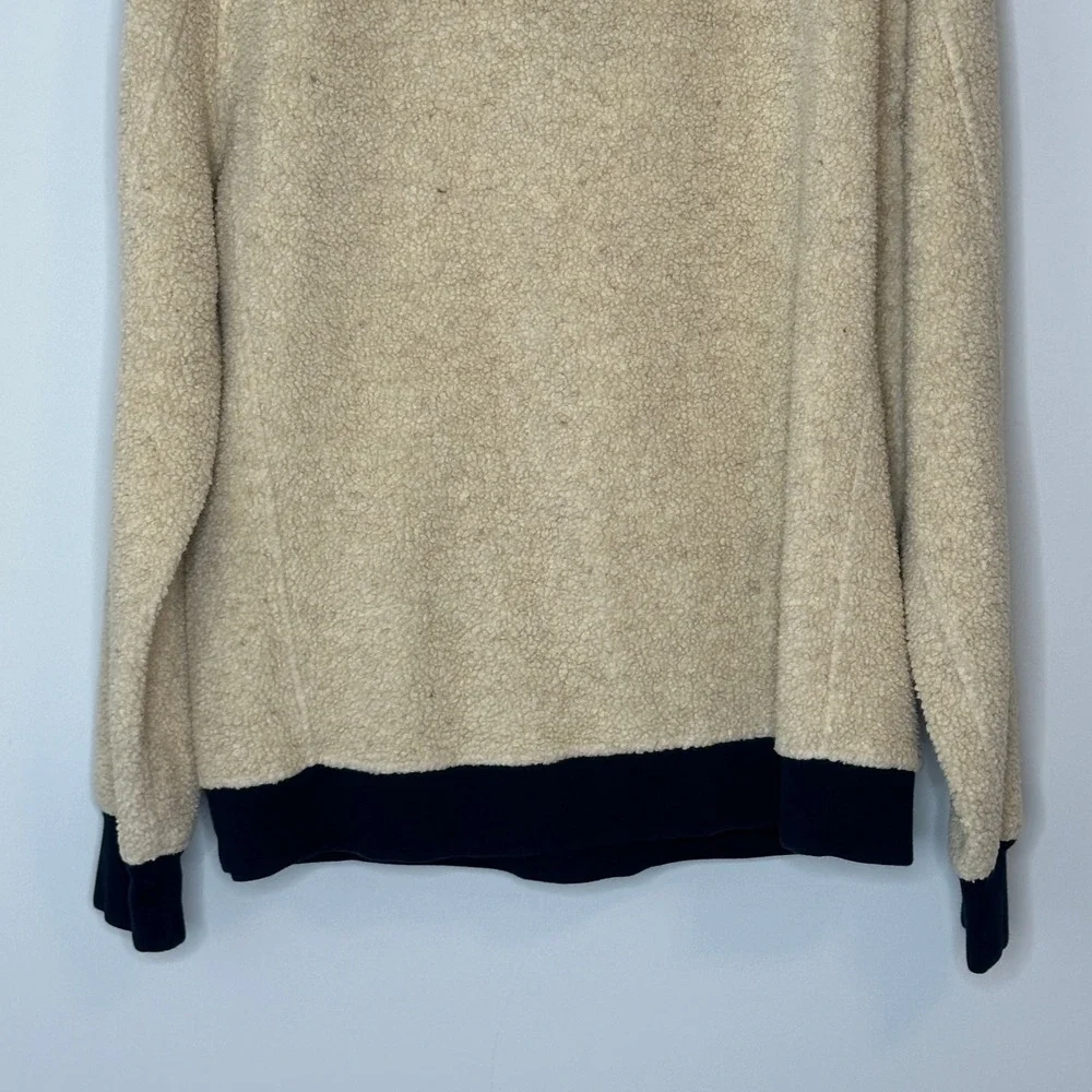 J. Crew Mens XL Pullover Fleece Button Sherpa‎ Sweater The Sporting Life Beige